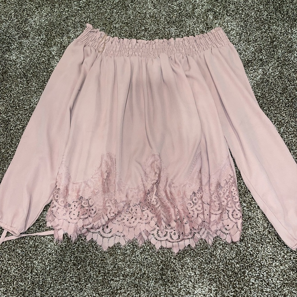 Pink off the shoulder top